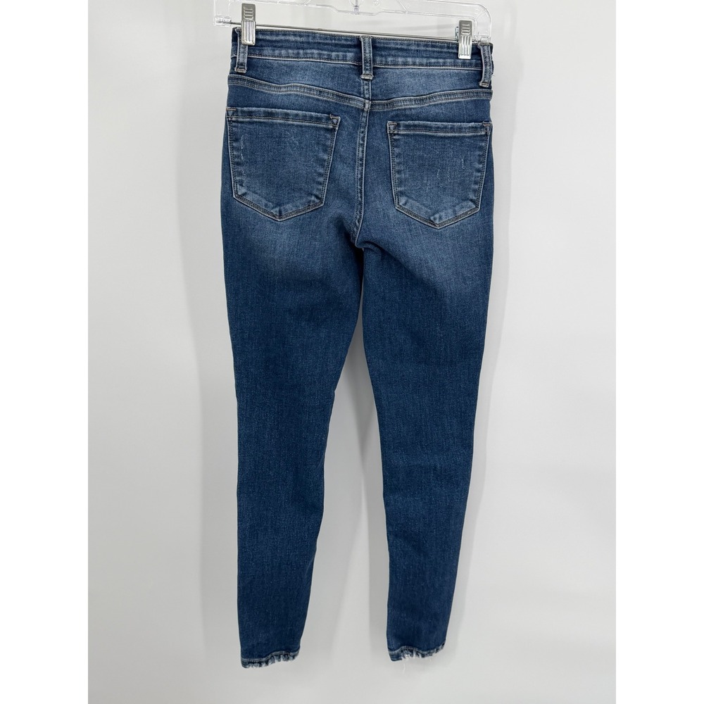 Bridge by GLY Mid‎ Rise Ankle Skinny Jeans Blue Distressed Size 26 - Picture 3 of 8